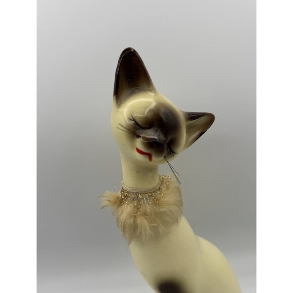 Vintage 1950s MCM Fancy Siamese Kitty Figurine Made In Japan - Picture 12 of 16
